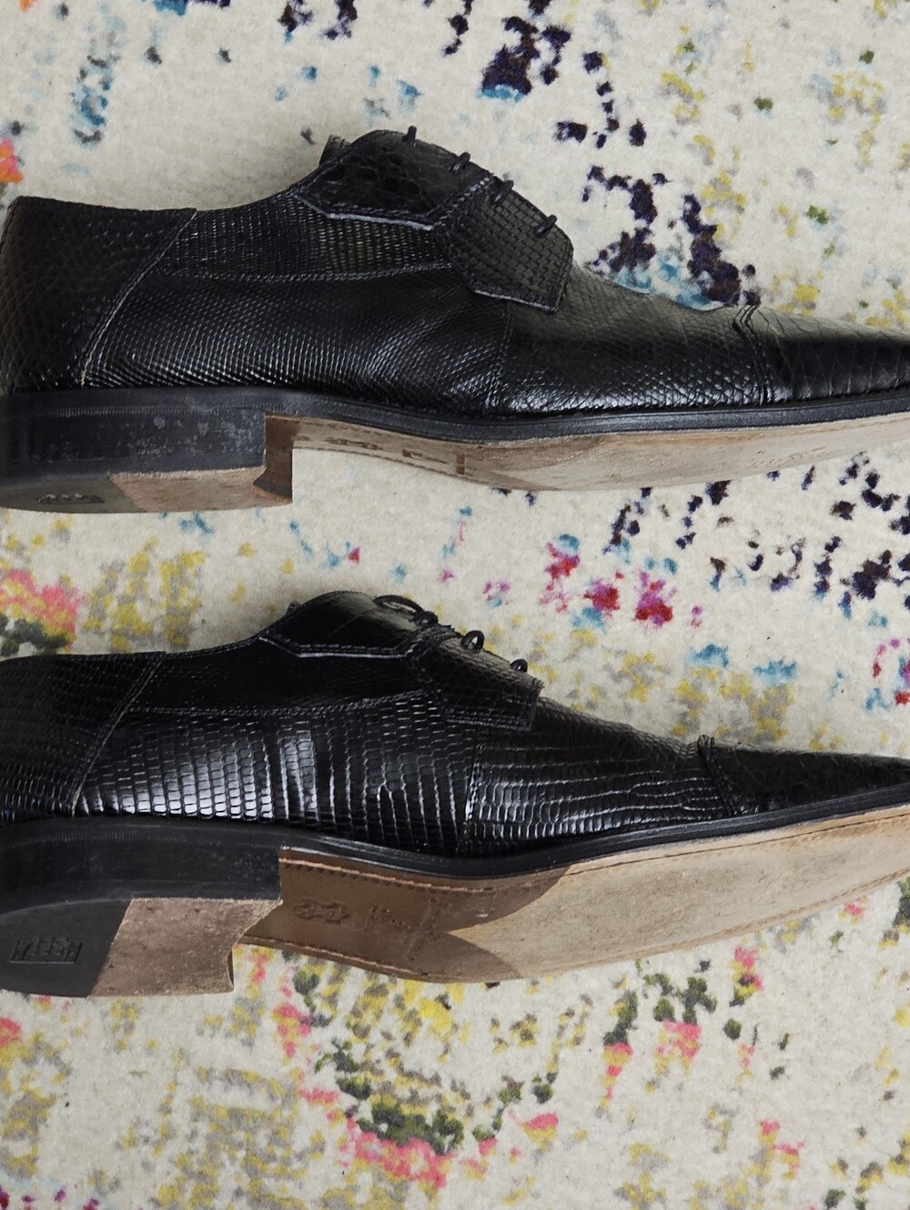 David Eden Joplin Oxfords Men's Size 11.5 Crocodile & Lizard Skin Dress Shoes - Picture 11 of 16
